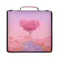 thumbnail image 1 of Zipper Binder with Shoulder Strap 2 inch 3 Ring Waterproof File Folder Organizer Bag 500 Sheet Pink Heart-shaped Tree, 1 of 8
