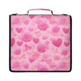 thumbnail image 1 of Zipper Binder with Shoulder Strap 2 inch 3 Ring Waterproof File Folder Organizer Bag 500 Sheet Pink Hearts and Roses Pattern, 1 of 8