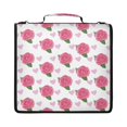 thumbnail image 1 of Zipper Binder with Shoulder Strap 2 inch 3 Ring Waterproof File Folder Organizer Bag 500 Sheet Pink Roses and Red Hearts, 1 of 8