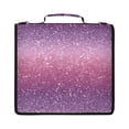 thumbnail image 1 of Zipper Binder with Shoulder Strap 2 inch 3 Ring Waterproof File Folder Organizer Bag 500 Sheet Pink and Purple Glitter Pattern, 1 of 8