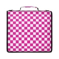 thumbnail image 1 of Zipper Binder with Shoulder Strap 2 inch 3 Ring Waterproof File Folder Organizer Bag 500 Sheet Pink and White Checkered, 1 of 8