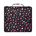 thumbnail image 1 of Zipper Binder with Shoulder Strap 2 inch 3 Ring Waterproof File Folder Organizer Bag 500 Sheet Pink and White Polka Dots, 1 of 8
