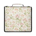 thumbnail image 1 of Zipper Binder with Shoulder Strap 2 inch 3 Ring Waterproof File Folder Organizer Bag 500 Sheet Pinks and Greens Wildflowers, 1 of 8