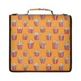 thumbnail image 1 of Zipper Binder with Shoulder Strap 2 inch 3 Ring Waterproof File Folder Organizer Bag 500 Sheet Popcorn Pattern, 1 of 8