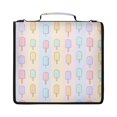 thumbnail image 1 of Zipper Binder with Shoulder Strap 2 inch 3 Ring Waterproof File Folder Organizer Bag 500 Sheet Popsicle Pattern, 1 of 8