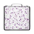 thumbnail image 1 of Zipper Binder with Shoulder Strap 2 inch 3 Ring Waterproof File Folder Organizer Bag 500 Sheet Purple Wildflower Pattern, 1 of 8
