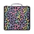 thumbnail image 1 of Zipper Binder with Shoulder Strap 2 inch 3 Ring Waterproof File Folder Organizer Bag 500 Sheet Rainbow Colors Leopard Print, 1 of 8