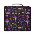 thumbnail image 1 of Zipper Binder with Shoulder Strap 2 inch 3 Ring Waterproof File Folder Organizer Bag 500 Sheet Rainbow Mushrooms, 1 of 8