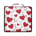 thumbnail image 1 of Zipper Binder with Shoulder Strap 2 inch 3 Ring Waterproof File Folder Organizer Bag 500 Sheet Red Hearts with Musical Notes, 1 of 8