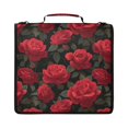 thumbnail image 1 of Zipper Binder with Shoulder Strap 2 inch 3 Ring Waterproof File Folder Organizer Bag 500 Sheet Red Roses Pattern, 1 of 8