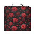 thumbnail image 1 of Zipper Binder with Shoulder Strap 2 inch 3 Ring Waterproof File Folder Organizer Bag 500 Sheet Red Roses and Hearts Pattern, 1 of 8