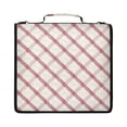 thumbnail image 1 of Zipper Binder with Shoulder Strap 2 inch 3 Ring Waterproof File Folder Organizer Bag 500 Sheet Red and Cream Diamond Shapes, 1 of 8