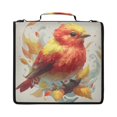 thumbnail image 1 of Zipper Binder with Shoulder Strap 2 inch 3 Ring Waterproof File Folder Organizer Bag 500 Sheet Red and Yellow Bird, 1 of 8