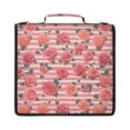 thumbnail image 1 of Zipper Binder with Shoulder Strap 2 inch 3 Ring Waterproof File Folder Organizer Bag 500 Sheet Roses and Stripes Pattern, 1 of 8