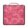 thumbnail image 1 of Zipper Binder with Shoulder Strap 2 inch 3 Ring Waterproof File Folder Organizer Bag 500 Sheet Seamless Pattern with Pink Rose, 1 of 8