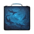 thumbnail image 1 of Zipper Binder with Shoulder Strap 2 inch 3 Ring Waterproof File Folder Organizer Bag 500 Sheet Sharks Are Swimming, 1 of 8