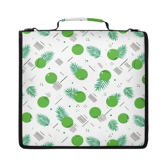 Zipper Binder with Shoulder Strap 2 inch 3 Ring Waterproof File Folder Organizer Bag 500 Sheet Simple Coconut Pattern