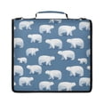thumbnail image 1 of Zipper Binder with Shoulder Strap 2 inch 3 Ring Waterproof File Folder Organizer Bag 500 Sheet Simple Polar Bears Pattern, 1 of 8
