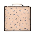 thumbnail image 1 of Zipper Binder with Shoulder Strap 2 inch 3 Ring Waterproof File Folder Organizer Bag 500 Sheet Small Blue and Orange Flowers, 1 of 8