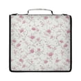 thumbnail image 1 of Zipper Binder with Shoulder Strap 2 inch 3 Ring Waterproof File Folder Organizer Bag 500 Sheet Small Pink Floral Pattern, 1 of 8