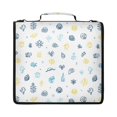 thumbnail image 1 of Zipper Binder with Shoulder Strap 2 inch 3 Ring Waterproof File Folder Organizer Bag 500 Sheet Small Sea Creatures Pattern, 1 of 8