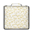 thumbnail image 1 of Zipper Binder with Shoulder Strap 2 inch 3 Ring Waterproof File Folder Organizer Bag 500 Sheet Small Yellow Floral Pattern, 1 of 8