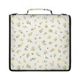 thumbnail image 1 of Zipper Binder with Shoulder Strap 2 inch 3 Ring Waterproof File Folder Organizer Bag 500 Sheet Small Yellow Flowers Pattern, 1 of 8