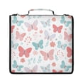 thumbnail image 1 of Zipper Binder with Shoulder Strap 2 inch 3 Ring Waterproof File Folder Organizer Bag 500 Sheet Spring Butterflies and Flowers, 1 of 8