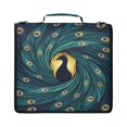 thumbnail image 1 of Zipper Binder with Shoulder Strap 2 inch 3 Ring Waterproof File Folder Organizer Bag 500 Sheet Swirling Tail Feathers, 1 of 8