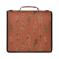 thumbnail image 1 of Zipper Binder with Shoulder Strap 2 inch 3 Ring Waterproof File Folder Organizer Bag 500 Sheet Terracotta Tones Feather, 1 of 8
