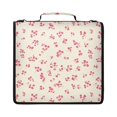 thumbnail image 1 of Zipper Binder with Shoulder Strap 2 inch 3 Ring Waterproof File Folder Organizer Bag 500 Sheet Tiny Red Floral Pattern, 1 of 8