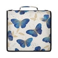 thumbnail image 1 of Zipper Binder with Shoulder Strap 2 inch 3 Ring Waterproof File Folder Organizer Bag 500 Sheet Watercolor Blue Butterfly, 1 of 8