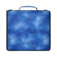 thumbnail image 1 of Zipper Binder with Shoulder Strap 2 inch 3 Ring Waterproof File Folder Organizer Bag 500 Sheet Watercolor Blue Space Pattern, 1 of 8