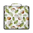 thumbnail image 1 of Zipper Binder with Shoulder Strap 2 inch 3 Ring Waterproof File Folder Organizer Bag 500 Sheet Watercolor Coconuts Pattern, 1 of 8