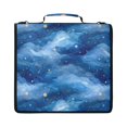 thumbnail image 1 of Zipper Binder with Shoulder Strap 2 inch 3 Ring Waterproof File Folder Organizer Bag 500 Sheet Watercolor Night Sky, 1 of 8