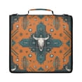 thumbnail image 1 of Zipper Binder with Shoulder Strap 2 inch 3 Ring Waterproof File Folder Organizer Bag 500 Sheet Western-style Cowhorn Skulls, 1 of 8