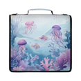 thumbnail image 1 of Zipper Binder with Shoulder Strap 2 inch 3 Ring Waterproof File Folder Organizer Bag 500 Sheet Whimsical Underwater Scene, 1 of 8