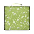 thumbnail image 1 of Zipper Binder with Shoulder Strap 2 inch 3 Ring Waterproof File Folder Organizer Bag 500 Sheet White Flowers and Leaves, 1 of 8