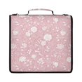 thumbnail image 1 of Zipper Binder with Shoulder Strap 2 inch 3 Ring Waterproof File Folder Organizer Bag 500 Sheet White Roses and Vines, 1 of 8