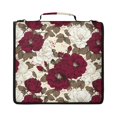 thumbnail image 1 of Zipper Binder with Shoulder Strap 2 inch 3 Ring Waterproof File Folder Organizer Bag 500 Sheet White and Crimson Roses Pattern, 1 of 8