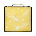 thumbnail image 1 of Zipper Binder with Shoulder Strap 2 inch 3 Ring Waterproof File Folder Organizer Bag 500 Sheet Yellow Flashing Pattern, 1 of 8