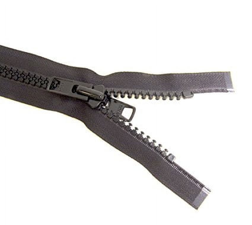 Zipper, Black 180" Inch #10 Marine Grade Double Pull Tab Metal Slider