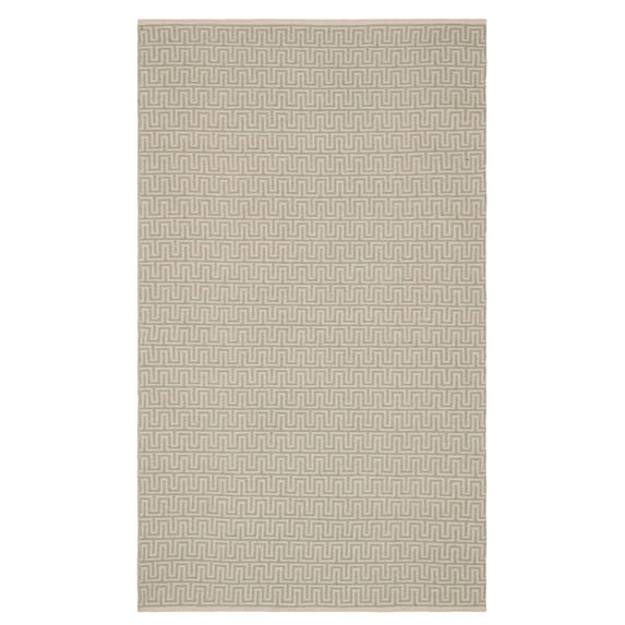 Zipper Blue/Ivory Handwoven Cotton Rug, 6' x 9'