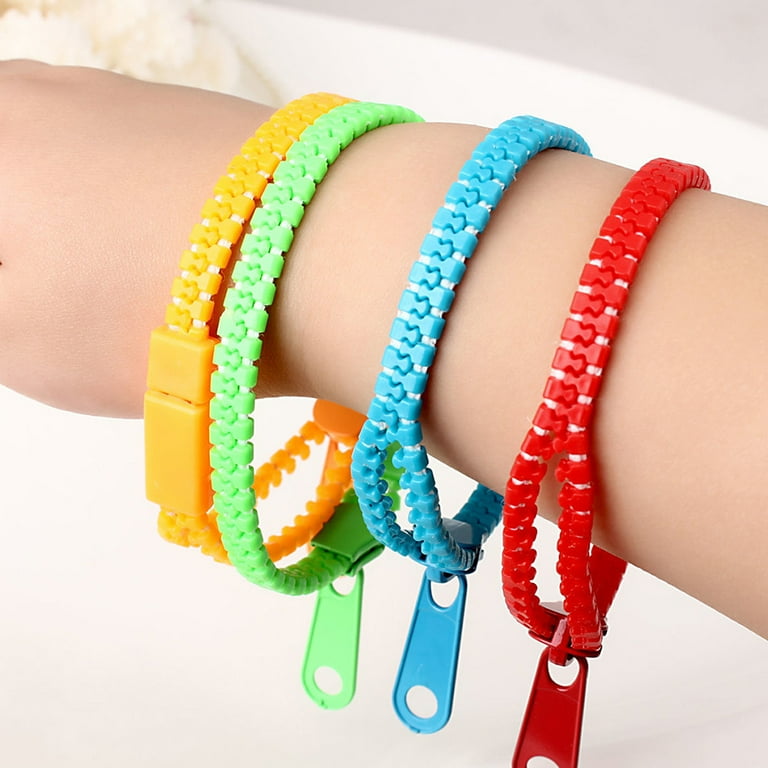 Zipper Bracelet Bracelets Kids Toys Hand Assorted Color Party Fidget Zip Sensory Friendship Neon Chian Cuffs Bangle Walmart