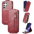 thumbnail image 1 of Zipper Card Holder Leather Phone Case for Samsung Galaxy S10 S9 S8/S10 S9 S8 Plus E, Unique Screen Protective Bracket Shell, Hot Business Wallet Back Cover(Red,S9 Plus), 1 of 8