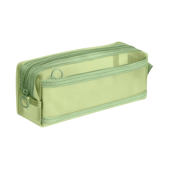 Zipper Clear Mesh Pencil Cases Fashion Durable Pencil Bag Multipurpose Travel Carry Portable Bags for Office Green One Size