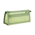 thumbnail image 1 of Zipper Clear Mesh Pencil Cases Fashion Durable Pencil Bag Multipurpose Travel Carry Portable Bags for Stationery, School, Office Green One Size, 1 of 2