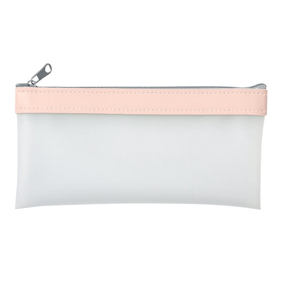 Zipper Clear Pencil Cases Fashion Durable Pencil Case Wonen Multipurpose Cosmetic Travel Carry Portable Bags for Stationery, School, Office Pink One Size