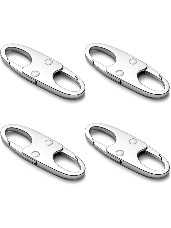 Zipper Clips Anti Theft, 4Pcs Elegant Zinc Alloy Zipper Pull Locks for Backpacks, Double Opening S Carabiner Theft Deterrent for Luggage (Frost Silver)