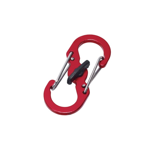 Zipper Clips Theft Camping Carabiner With Lock S Type Keychain Hook, Small Stainless Steel Anti-Theft S Hook For Backpacks Purses Travel Bags Keychains, Red 1Pc